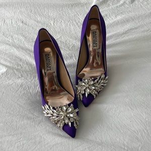 Purple rhinestone heels